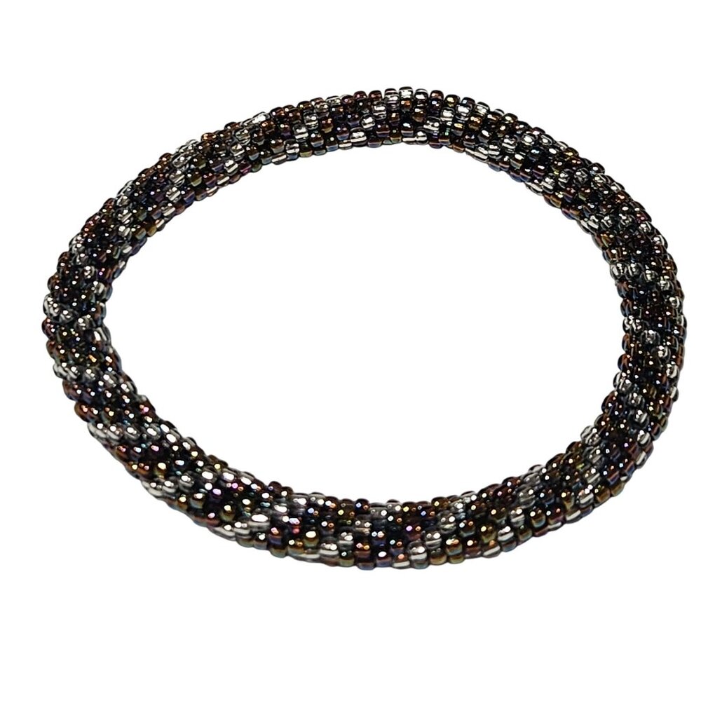 Handmade Beaded Bracelet Multicolor Shiny Glass Beads Fashion Jewelry Women